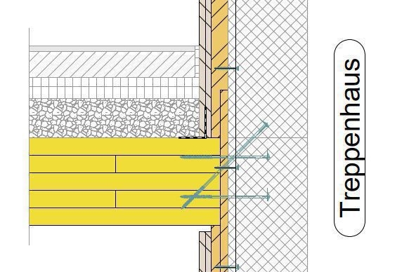 Anschluss Geschossdecke an Treppenhauskern