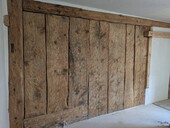 Plank walls as part of the exterior wall construction.