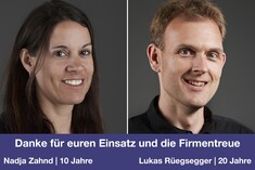 Deux jubilaires sur le site de Berne. Merci pour votre engagement